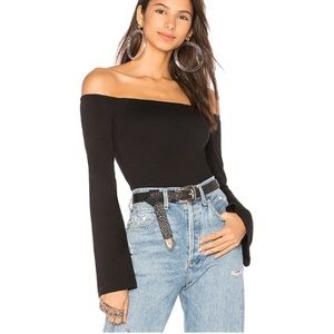 Off shoulder thong bodysuit.